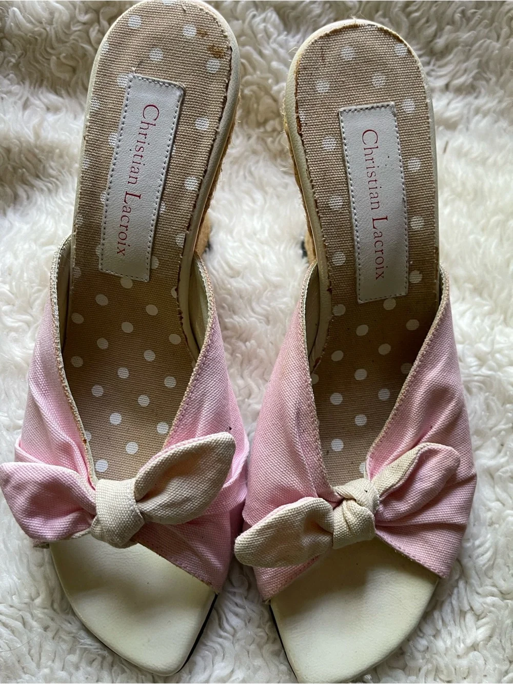 Christian Lacroix Raffia Platform Wedges Sz 37/ 7 EUC! $498 - Picture 2 of 5